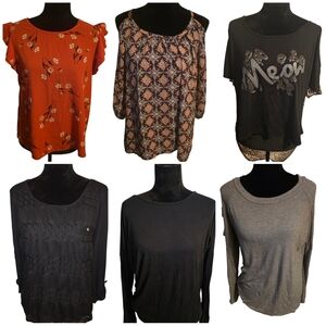 Floral Print Women's Top - Orange